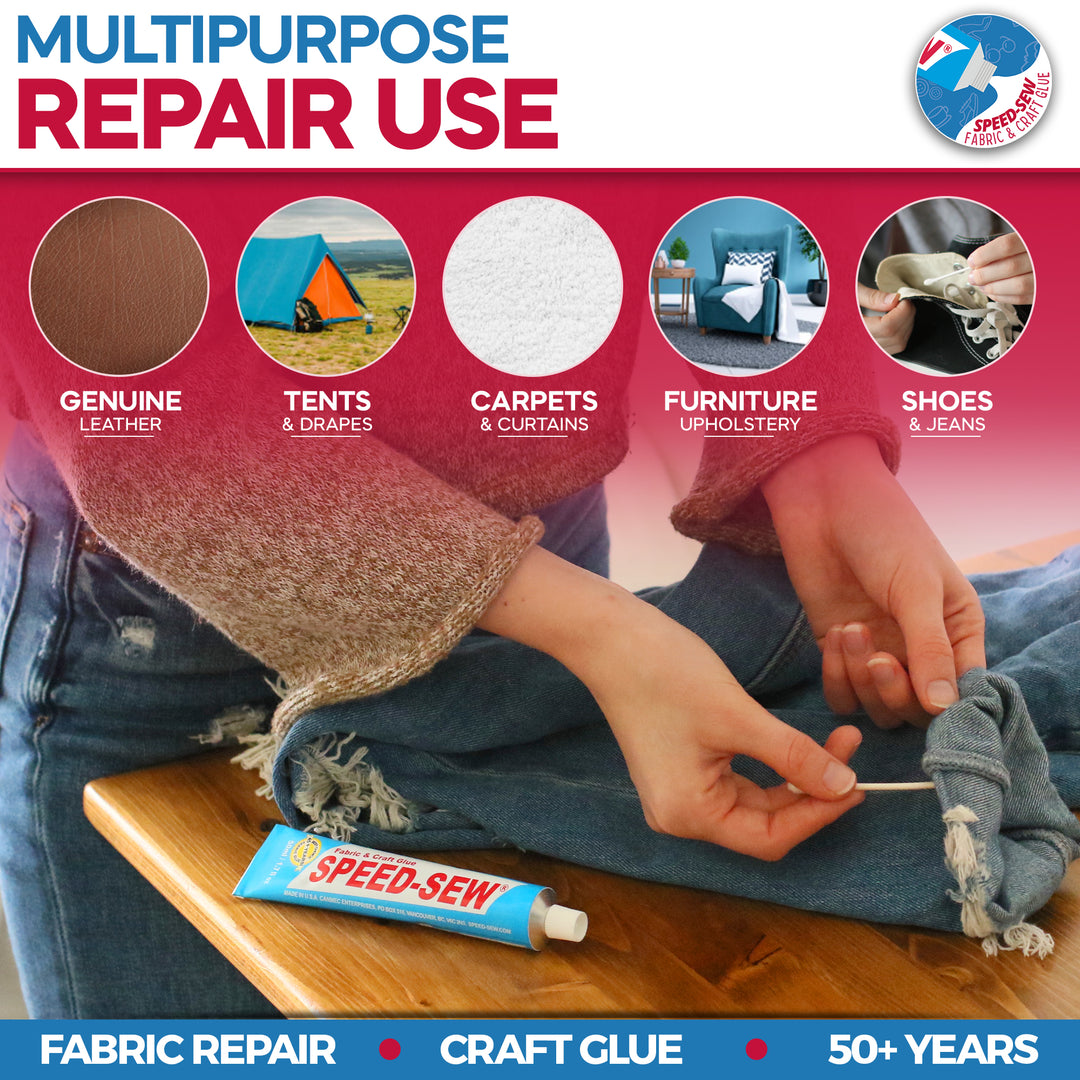 Fabric Glue for Clothing Permanent Cloth Repair Sew Glue Multi Fabric Sew  Glue